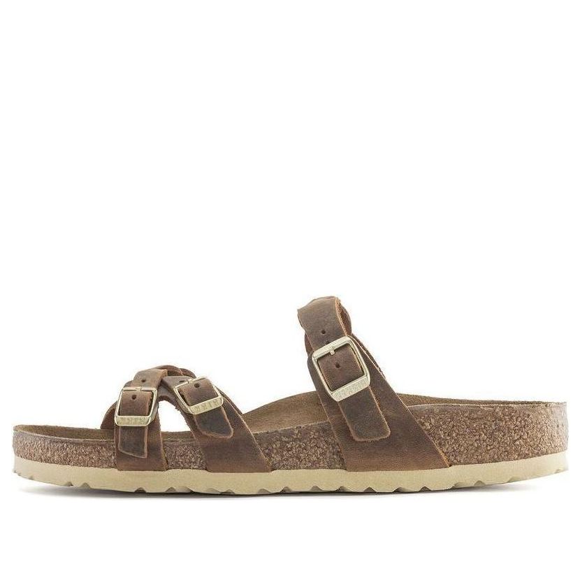 Birkenstock Franca Braided Natural Leather Oiled Narrow Fit Sandals 'Cognac' 1024135