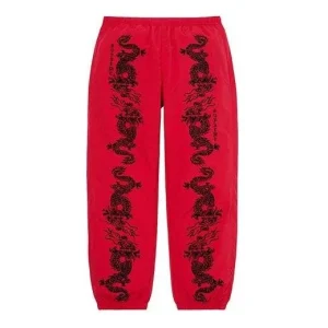 Supreme Dragon Track Pants 'Red Black' SUP-SS21-765