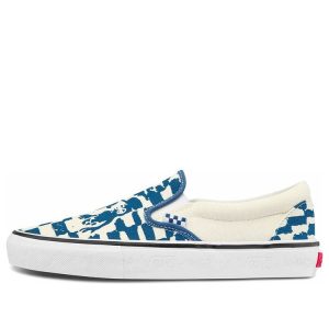 Vans Unisex Skate Slip-On Low-Top Sneakers Blue/White VN0A4BWDAPG