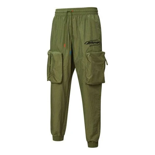 PUMA x ATTEMPT Crossover Casual Drawstring Woven Long Pants Green 598944-75