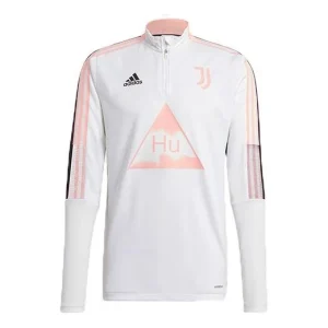 adidas x Crossover Juve Hu Tr Top Juventus Soccer/Football Half Zipper Stand Collar Sports White Black Colorblock GK7824