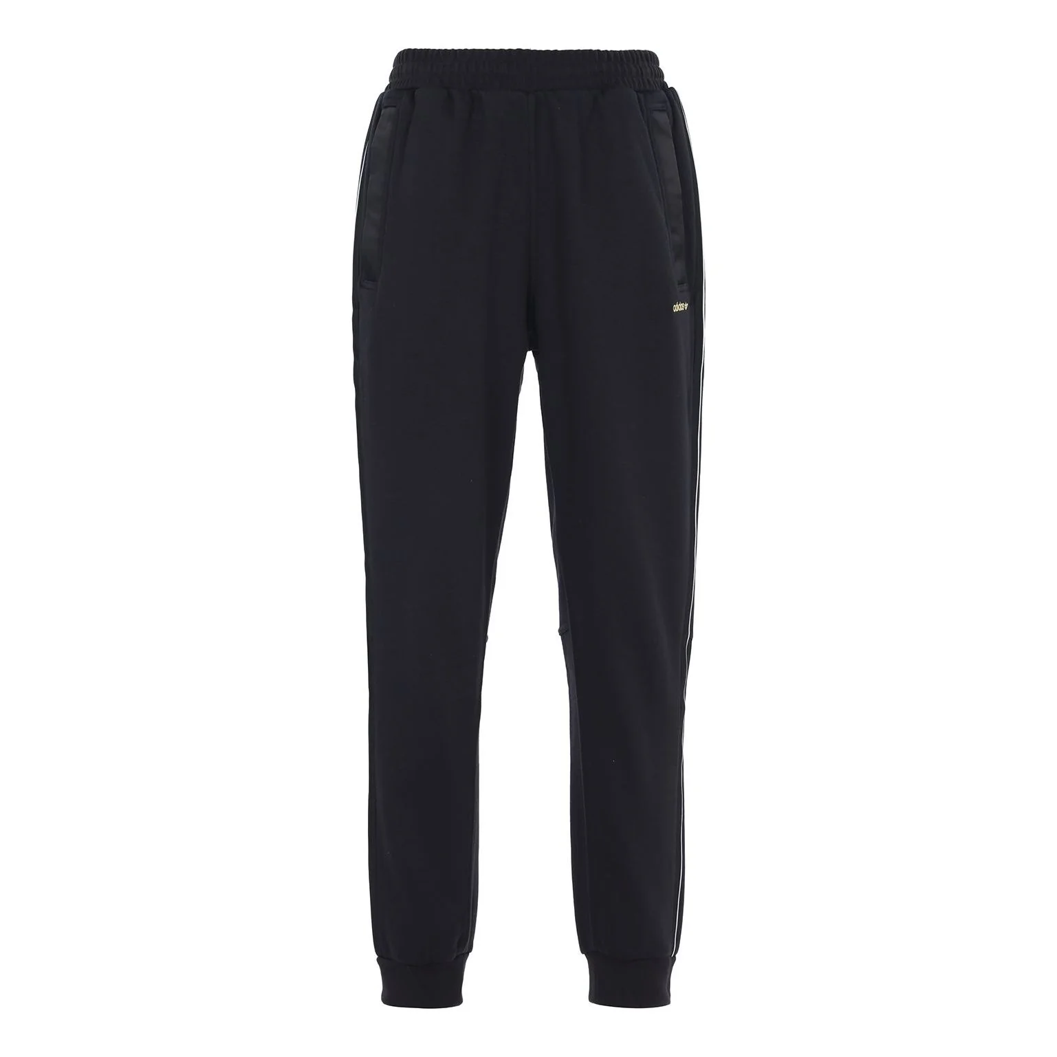 Men's adidas originals Logo Side Stripe Fleece Lined Stay Warm Bundle Feet Sports Pants/Trousers/Joggers Black H31288