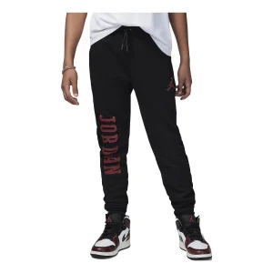 (GS) Air Jordan Essentials Member Sweatpants 'Black Red' FV5650-010