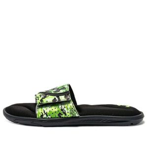 Under Armour Ignite 6 Graphic Strap Slide 'Black Green Citrine Camo' 3024450-001