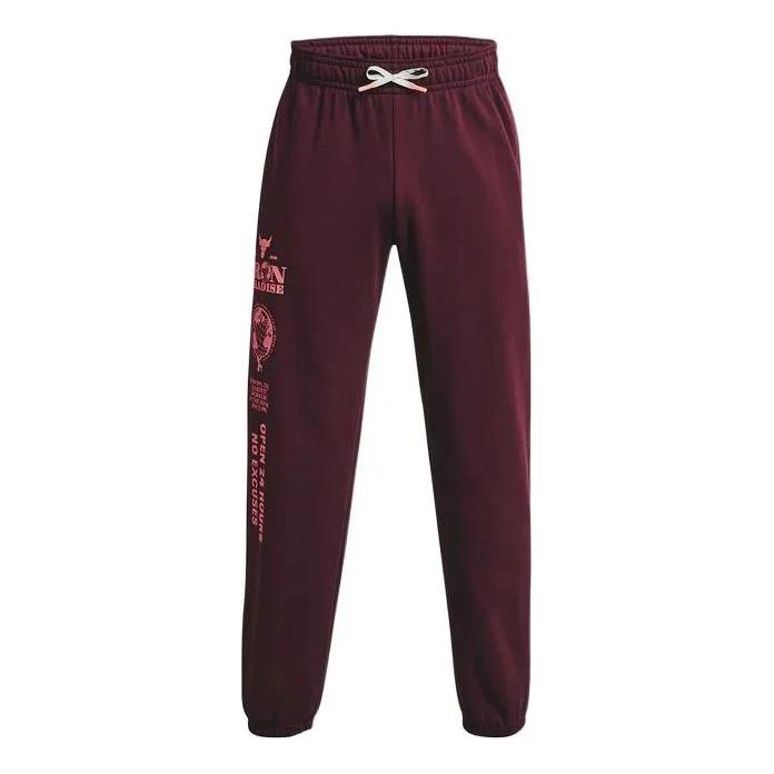 Under Armour Project Rock Heavyweight Terry Pants 'Burgundy' 1373568-600