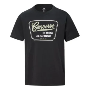 Men's Converse Alphabet Printing Short Sleeve Black 10018853-001