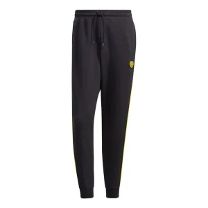 Men's adidas neo x SMILEY Crossover Smly Tp 1 Contrasting Colors Bundle Feet Sports Pants/Trousers/Joggers Black HB7411