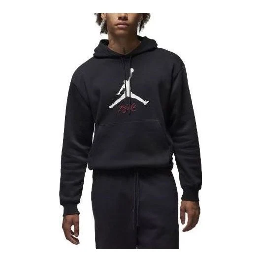 Air Jordan Fleece Hoodie 'Black White' FD7545-010