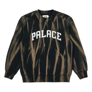 PALACE Unisex Tie Dye Round-Neck Letter Sweatshirt Black P20CS013