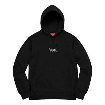 Supreme SS19 Tag Logo Hooded Sweatshirt Black Logo SUP-SS19-573