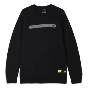 adidas Th Swt Dk Ref Logo Printing Sports Pullover Round Neck Black GP0995