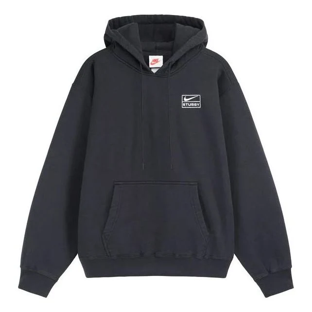 Nike x Stussy Logo Hoodie Asia Sizing 'Black' DN4029-010