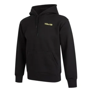 Nike Solid Color Alphabet Hooded Long Sleeves Hoodie Men's Black DA4256-010