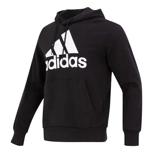 adidas French Terry Big Logo Hoodie 'Black White' IC9363