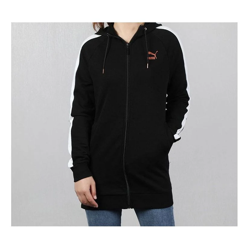 (WMNS) PUMA hooded Zipper Casual Jacket Black 577425-01