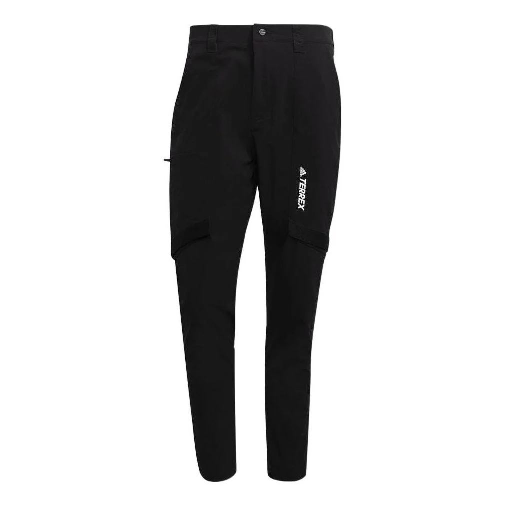 Men's adidas Solid Color Printing Straight Casual Sports Pants/Trousers/Joggers Black GI7308