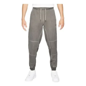 Men's Nike Sportswear Logo Embroidered Knit Loose Casual Long Pants/Trousers Gray DA7163-010
