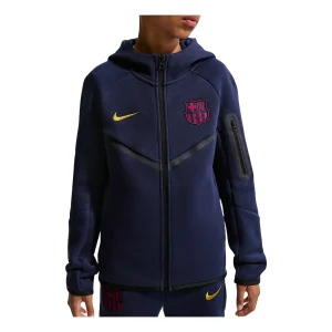 (GS) Nike x F.C. Barcelona Tech Fleece Full-Zip Hoodie 'Blackened Blue Mineral Yellow' II3722-498