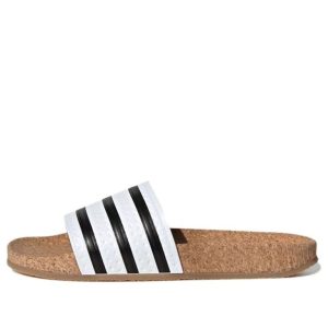 (WMNS) adidas Adilette Cork 'White Black' BA7210