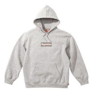 Supreme x Burberry Box Logo Hooded Sweatshirt 'Grey White' SUP-SS22-126