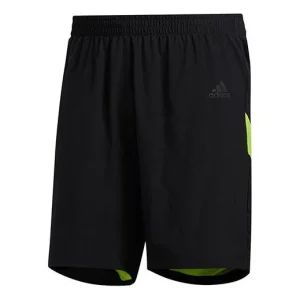 adidas Own The Run Sho Running Sports Shorts Black Green FL6956