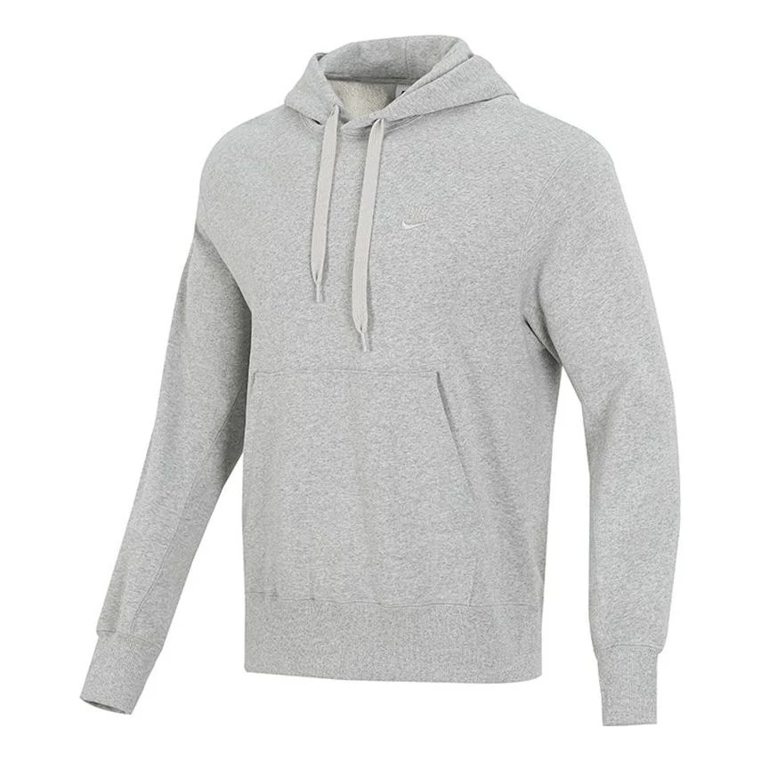 Men's Nike Sportswear French Terry Embroidered Logo Solid Color Light Grey DA0024-050