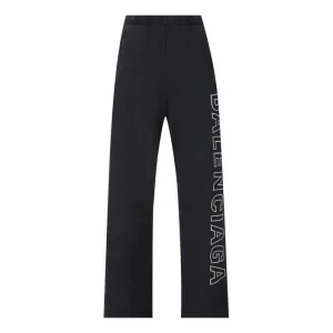 Balenciaga Outline Baggy Sweatpants 'Black Faded' 755118TOVV29034