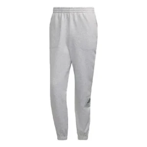 Men's adidas Logo Solid Color Loose Bundle Feet Sports Pants/Trousers/Joggers Gray HG8087
