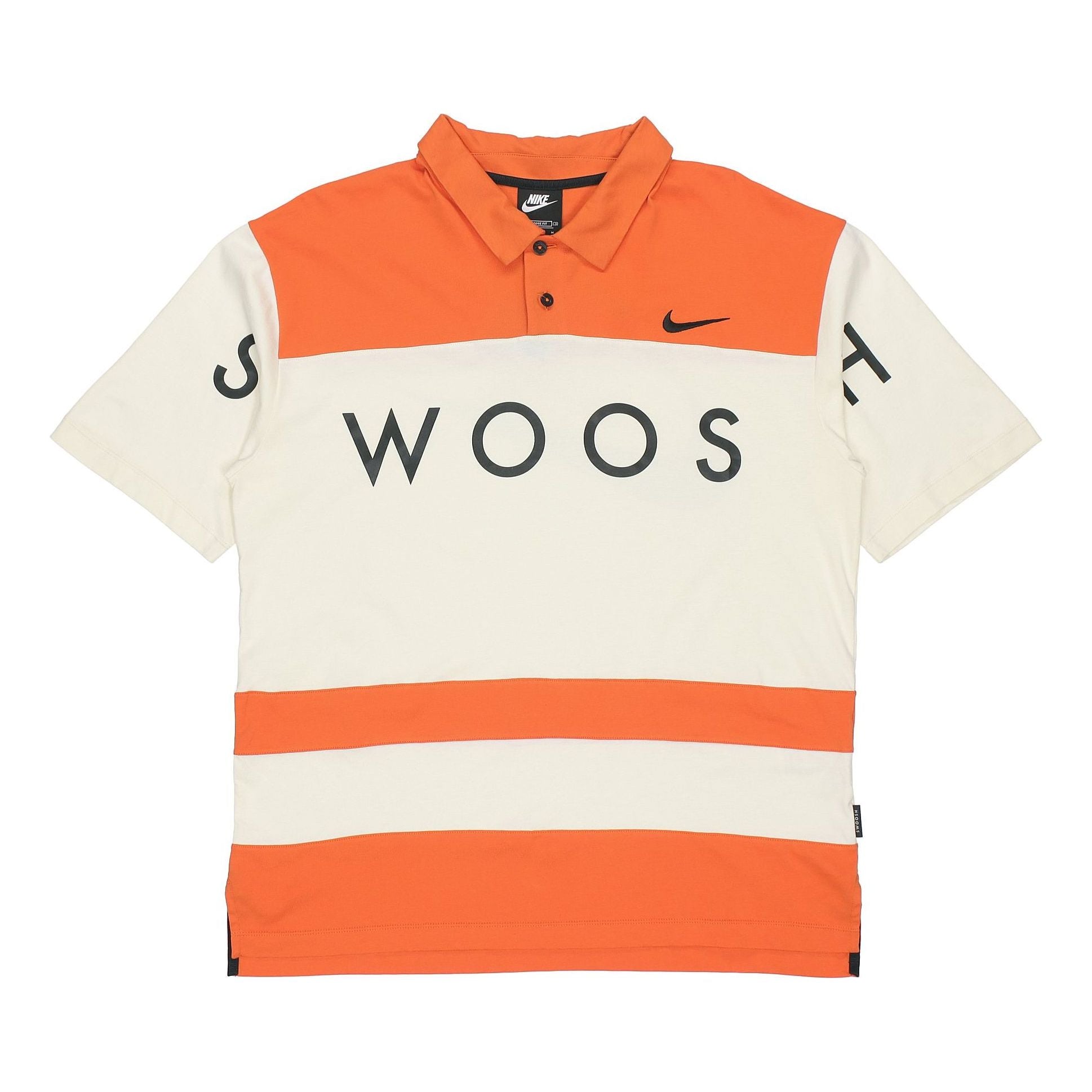 Nike Sportswear Swoosh Logo Printing Contrasting Colors Loose Polo Shirt Orange DJ5370-801