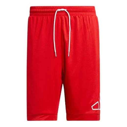 adidas Big Logo Short Logo Printing Sports Shorts Red GT3020