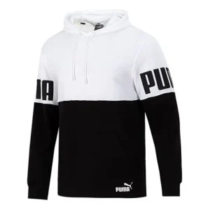 PUMA Logo Printing Sports Breathable Black White Colorblock 'Black White' 847723-02