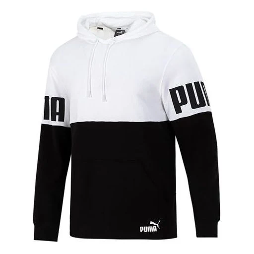 PUMA Logo Printing Sports Breathable Black White Colorblock 'Black White' 847723-02