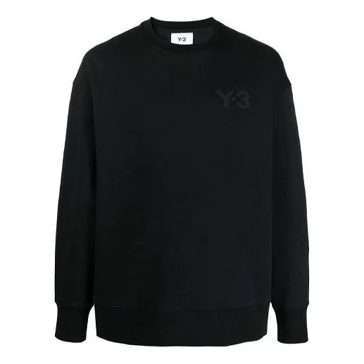 Men's Y-3 SS21 Logo Round Neck Pullover Black GV4194