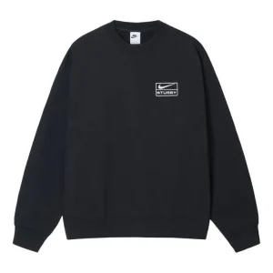 Nike x Stussy Wash Crew Fleece Asia Sizing 'Black' DO5311-010
