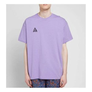 Men's Nike x ACG logo Short Sleeve Purple T-Shirt BQ7342-567