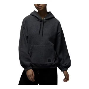 (WMNS) Air Jordan Flight Fleece Winterized Hoodie Asia Sizing 'Black Heather' FD7238-010
