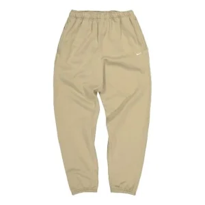 Nike Lab Logo Retro Classic Fleece Lined Bundle Feet Sports Pants Khaki CD6394-247