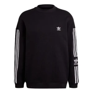 adidas originals Contrasting Colors Stripe Round Neck Pullover Black H41315
