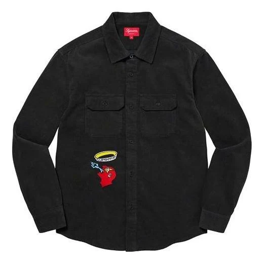 Supreme Gonz Corduroy Work Shirt 'Black Red Yellow' SUP-FW21-221