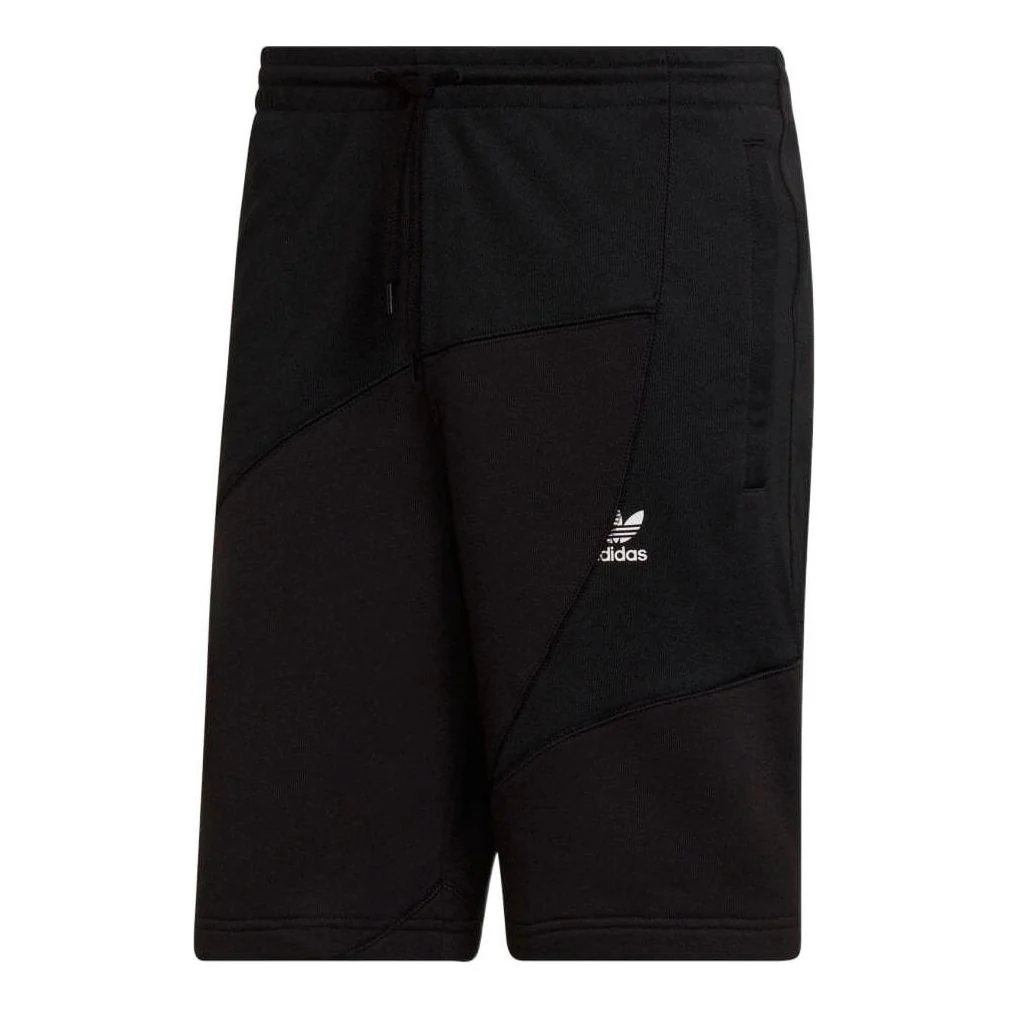 Men's adidas originals Logo Printing Splicing Casual Shorts Black HG1442