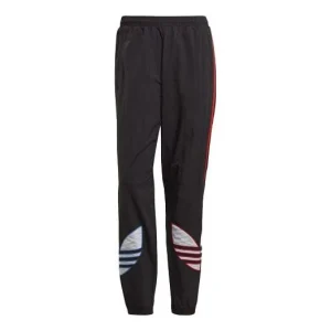 adidas originals Tricol Swtpant Contrasting Colors Stripe Logo Bundle Feet Sports Pants Black GN3577