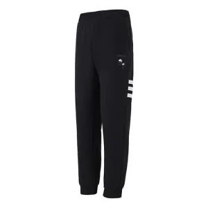 Men's adidas neo Sw 3s Tp Stripe Webbing Knit Bundle Feet Sports Pants/Trousers/Joggers Black H57432