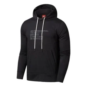 Men's Nike Alphabet Pattern Loose Long Sleeves Black AH2021-010