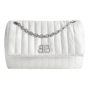 (WMNS) Balenciaga Monaco Medium Chain Bag Quilted 'Off White' 7659452AASE9106