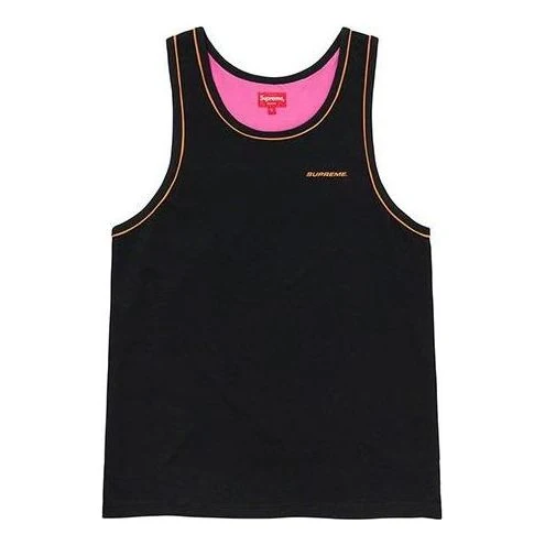 Supreme Velour Tank Top Tee 'Black Pink' SUP-SS20-7520