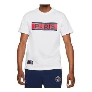 Air Jordan x Paris Saint Germain Block Logo T-shirt 'White' DB6510-100