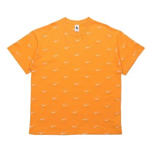 Men's Nike Nrg Swoosh Logo Tee Full Print logo Embroidered Short Sleeve Yellow T-Shirt CK4094-886
