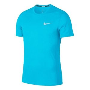 Nike Cool Mylar Breathable Running Quick Dry Short Sleeve Blue 892995-482