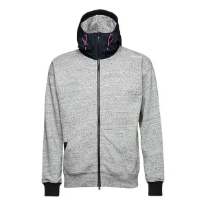 Converse Mixed Media Full Zip Sweatshirt Asia Sizing 'Grey' 10017907-A01