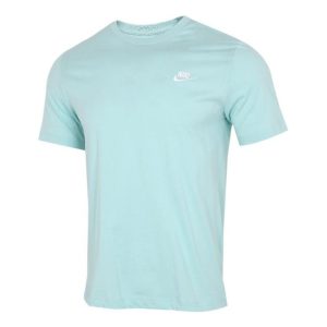 Nike MENS Sportswear Club Embroidered Small Hook Crew Neck Short Sleeve T-Shirt Green Light green AR4999-382